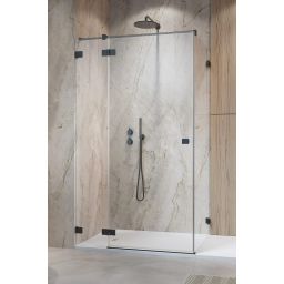 Radaway Essenza Pro Brushed Gunmetal KDJ drzwi prysznicowe 80 cm lewe gunmetal szczotkowany/szkło przezroczyste 10097080-92-01L