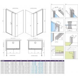 Radaway Eos KDS I kabina prysznicowa 140x80 cm prostokątna lewa chrom/szkło przezroczyste 137556-01-01L