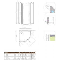 Radaway Premium Plus A 1900 kabina prysznicowa 80x80 cm półokrągła chrom/szkło fabric 30413-01-06N