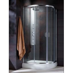 Radaway Premium Plus E 1900 kabina prysznicowa 120x90 cm półokrągła asymetryczna chrom/szkło przezroczyste 30493-01-01N
