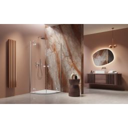 Radaway Fuenta Chrome PDD kabina prysznicowa część prawa 80 cm półokrągła chrom połysk/szkło przezroczyste 1384002-01-01R