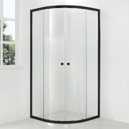 Hagser Andrea kabina prysznicowa 90x90 cm półokrągła czarny mat/szkło przezroczyste HGR22000020