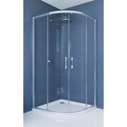 Hüppe Ena 2.0 1/4 koła kabina prysznicowa 90x90 cm półokrągła srebrny połysk/szkło przezroczyste Anti-Plaque 140602.069.322