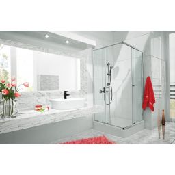 Invena Parla kabina prysznicowa 90 cm kwadratowa szkło przezroczyste AK-48-195