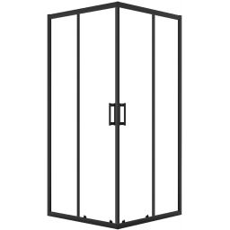 Laveo Bresso kabina prysznicowa 80x80 cm kwadratowa czarny mat/szkło przezroczyste JKD_786K