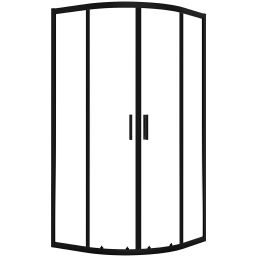 Laveo Bresso kabina prysznicowa 90x90 cm półokrągła czarny mat/szkło przezroczyste JKD_796Z