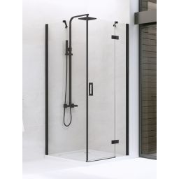 New Trendy New Renoma Black kabina prysznicowa 90x80 cm prostokątna czarny mat/szkło przezroczyste D-0202A/D-0111B
