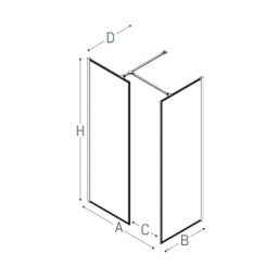 New Trendy New Modus Black kabina prysznicowa walk-in 150x90 cm prostokątna czarny mat/szkło przezroczyste EXK-0122