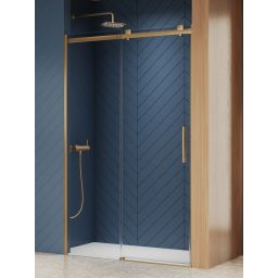 New Trendy Softi Gold Brushed drzwi prysznicowe 100 cm rozsuwane złoty szczotkowany/szkło przezroczyste EXK-8760