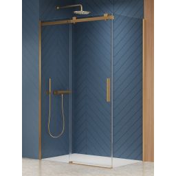 New Trendy Softi Gold Brushed kabina prysznicowa 100x80 cm prostokątna złoty szczotkowany/szkło przezroczyste EXK-8774
