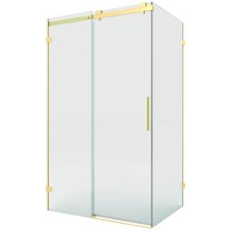 New Trendy Softi X Gold Brushed kabina prysznicowa 120x80 cm prostokątna lewa złoty szczotkowany/szkło przezroczyste EXK-8955