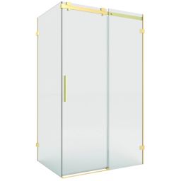 New Trendy Softi X Gold Brushed kabina prysznicowa 120x80 cm prostokątna prawa złoty szczotkowany/szkło przezroczyste EXK-8980