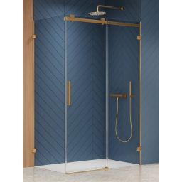 New Trendy Softi X Gold Brushed kabina prysznicowa 120x80 cm prostokątna prawa złoty szczotkowany/szkło przezroczyste EXK-8980