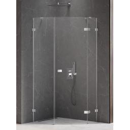 New Trendy Avexa kabina prysznicowa 100x80 cm pięciokątna prawa chrom/szkło przezroczyste EXK-3891