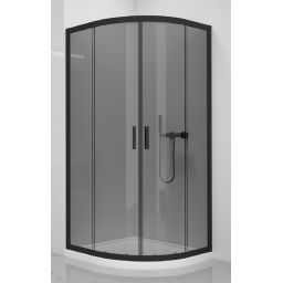 New Trendy New Varia Black kabina prysznicowa 80x80 cm półokrągła czarny mat/szkło przezroczyste K-0565