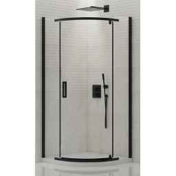 New Trendy New Komfort Black kabina prysznicowa 80x80 cm półokrągła czarny mat/szkło przezroczyste K-0468