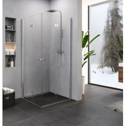 New Trendy Superia kabina prysznicowa 90 cm kwadratowa chrom/szkło przezroczyste K-0589