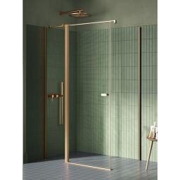 New Trendy New Soleo Copper Brushed kabina prysznicowa 80x70 cm prostokątna miedź szczotkowany/szkło przezroczyste K-4378-WP