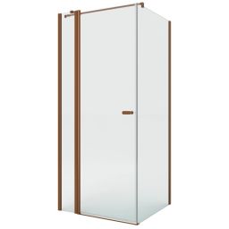 New Trendy New Soleo Copper Brushed kabina prysznicowa 80x80 cm kwadratowa miedź szczotkowany/szkło przezroczyste K-4379-WP