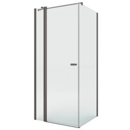 New Trendy New Soleo Gunmetal Brushed kabina prysznicowa 80x80 cm kwadratowa gunmetal szczotkowany/szkło przezroczyste K-4390-WP