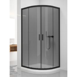 New Trendy New Varia Black kabina prysznicowa 90x90 cm półokrągła czarny mat/szkło przezroczyste K-0566