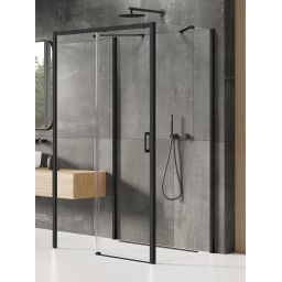 New Trendy Prime Black kabina prysznicowa 100x70 cm prostokątna przyścienna lewa czarny mat/szkło przezroczyste K-0908