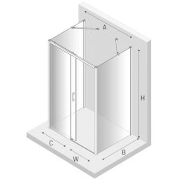 New Trendy Prime Black kabina prysznicowa 140x100 cm prostokątna przyścienna lewa czarny mat/szkło przezroczyste K-0927