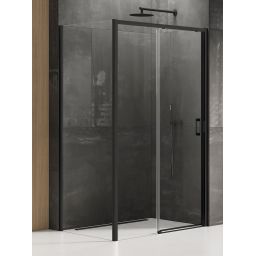 New Trendy Prime Black kabina prysznicowa 100x80 cm prostokątna lewa czarny mat/szkło przezroczyste K-1277