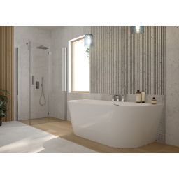 Oltens Trana kabina prysznicowa 100x80 cm prostokątna drzwi ze ścianką chrom/szkło przezroczyste 20200100