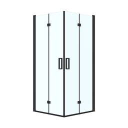 Oltens Byske kabina prysznicowa 80x80 cm kwadratowa czarny mat/szkło przezroczyste 20001300