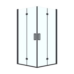 Oltens Byske kabina prysznicowa 90x90 cm kwadratowa czarny mat/szkło przezroczyste 20002300