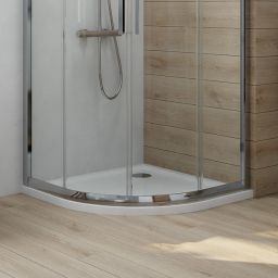 Oltens Superior brodzik półokrągły 80x80 cm biały 16001000