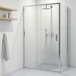 Oltens Fulla kabina prysznicowa 120x80 cm prostokątna drzwi ze ścianką chrom/szkło przezroczyste 20203100