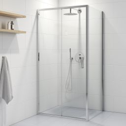 Oltens Fulla kabina prysznicowa 100x80 cm prostokątna drzwi ze ścianką chrom/szkło przezroczyste 20202100