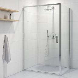 Oltens Fulla kabina prysznicowa 120x90 cm prostokątna drzwi ze ścianką chrom/szkło przezroczyste 20205100