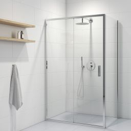 Oltens Fulla kabina prysznicowa 110x80 cm prostokątna drzwi ze ścianką chrom/szkło przezroczyste 20207100