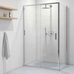 Oltens Fulla kabina prysznicowa 130x80 cm prostokątna drzwi ze ścianką chrom/szkło przezroczyste 20209100