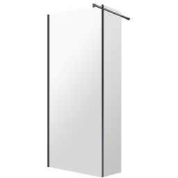 Omnires Marina kabina prysznicowa 110x30 cm typu Walk-In czarny mat/szkło przezroczyste MA1130BLTR