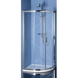 Polysan Easy Line kabina prysznicowa 110x80 cm półokrągła chrom/szkło przezroczyste EL2415