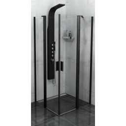 Polysan Zoom Line Black kabina prysznicowa 90x90 cm kwadratowa czarny mat/szkło przezroczyste ZL5415B