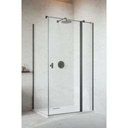 Radaway Nes Brushed GunMetal KDJ II drzwi prysznicowe 90 cm uchylne gunmetal szczotkowany/szkło przezroczyste 10032090-92-01R