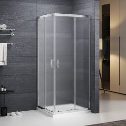 Roth Albis Tweed kabina prysznicowa 80x80 cm kwadratowa chrom połysk/szkło ze wzorem N0794