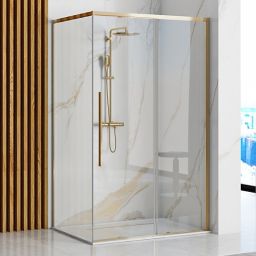 Rea Solar Gold kabina prysznicowa 120x90 cm prostokątna złoty aluminiowy/szkło przezroczyste REA-K4902