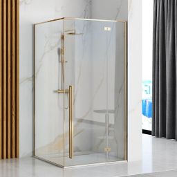 Rea Fargo kabina prysznicowa 100x80 cm prostokątna złoty/szkło przezroczyste REA-K4907