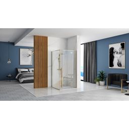 Rea Fargo kabina prysznicowa 100x80 cm prostokątna złoty/szkło przezroczyste REA-K4907