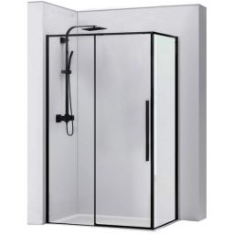 Rea Solar Black kabina prysznicowa 100x80 cm prostokątna czarny półmat/szkło przezroczyste REA-K6310