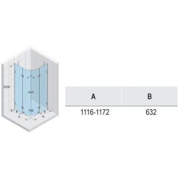 Riho Scandic NXT X309 kabina prysznicowa 120x120 cm półokrągła czarny mat/szkło przezroczyste G001109121