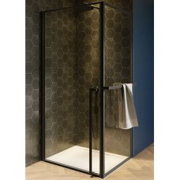 Riho Lucid GD201 kabina prysznicowa 90x90 cm kwadratowa czarny mat/szkło przezroczyste G005011121