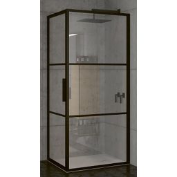 Riho Grid GB201 kabina prysznicowa 80x80 cm kwadratowa czarny mat/szkło Grid G004007121