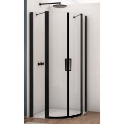 Ronal Divera kabina prysznicowa 120x80 cm półokrągła czarny mat/szkło przezroczyste D22ERB558120607